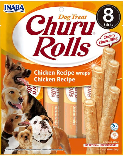 INABA Churu Rolls Chicken 8x12g Hühnerwraps für Hunde