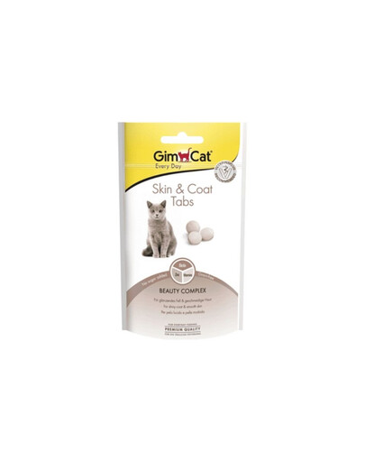 GIMCAT Every Day Tabs Skin&Coat 40 g Leckerbissen für ein gesundes Fell und eine gesunde Haut für Katzen