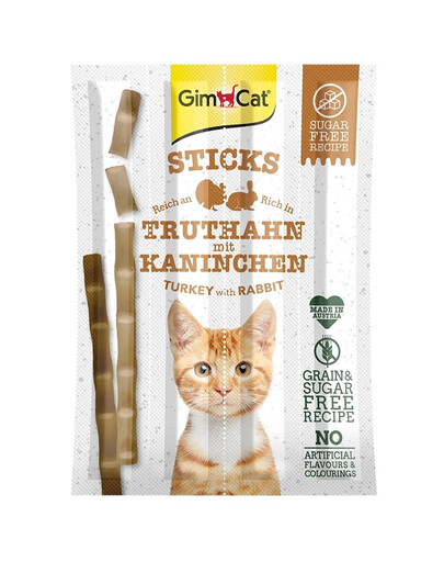 GIMCAT Sticks Turkey & Rabbit 4pc Truthahn und Kaninchen Sticks