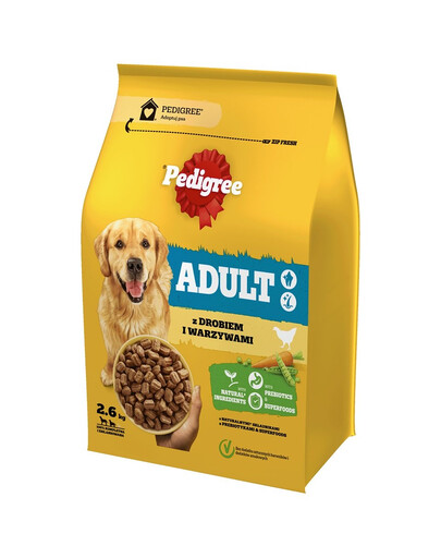 PEDIGREE Adult 2,6 kg z drobiem i warzywami dla psów dużych i średnich ras