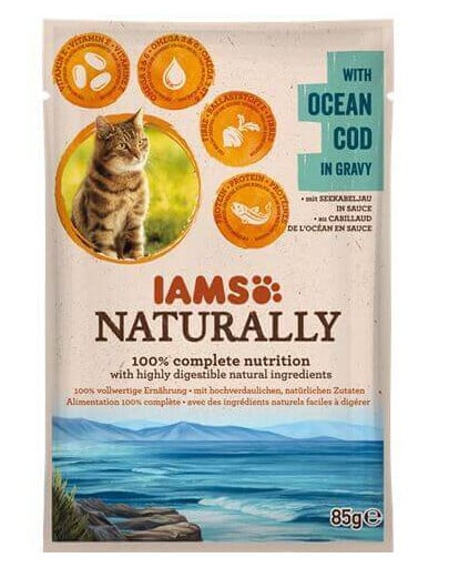 IAMS Naturally Adult Cat with Ocean Cod in Gravy 85 g