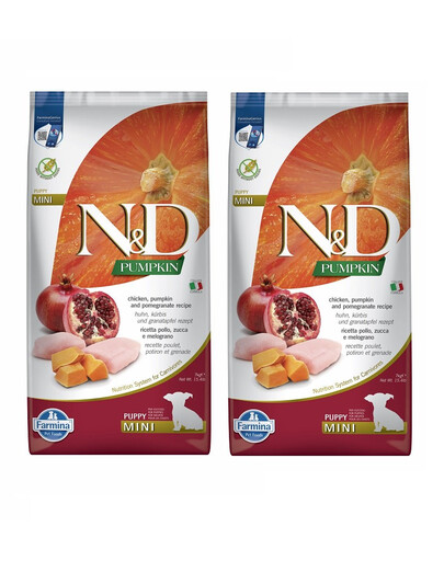 FARMINA N&D Dog Puppy Mini chicken, pumpkin & pomegranate 2x7 kg