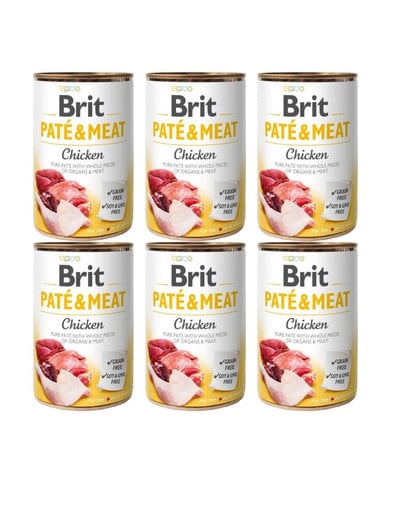 BRIT Pate&Meat chicken 6x400 g Hühnerpastete für Hunde