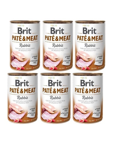 BRIT Pate&Meat rabbit 6 x 400 g Kaninchenpastete für Hunde