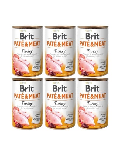 BRIT Pate&Meat turkey 6 x 400 g Truthahnpastete für Hunde