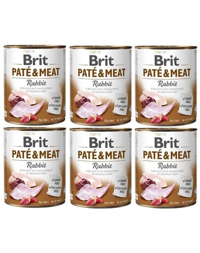 BRIT Pate&Meat rabbit 6x800 g Kaninchenpastete für Hunde