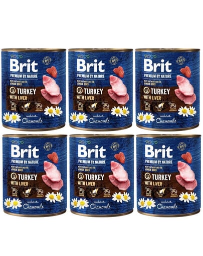 BRIT Premium  6x800 g Natürliches Truthahn- und Leberfutter für Welpen | Fera24.de