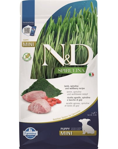 FARMINA N&D Spirulina Puppy Mini Lamb & Wolfberry 2 kg