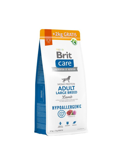BRIT Care Hypoallergenic Adult Large Zucht mit Lammfleisch 12+2 kg FREE