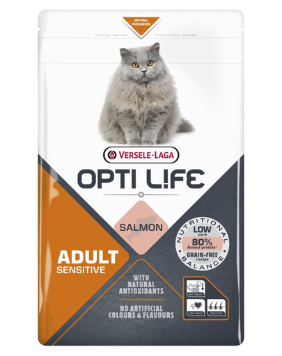 VERSELE-LAGA Opti Life Cat Adult Sensitive Salmon 1 kg für empfindliche erwachsene Katzen