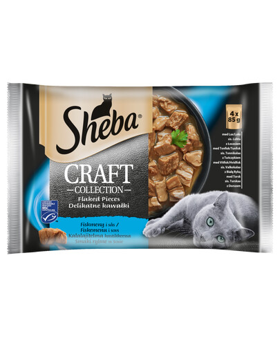 SHEBA Craft Collection Fish Flavours feuchtes Katzenfutter in Sauce 52x85 g
