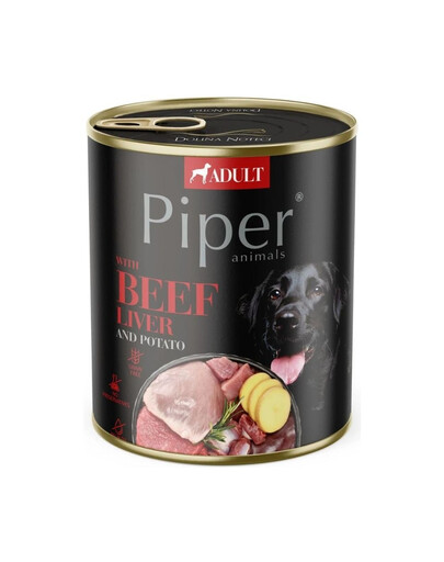 PIPER Nassfutter mit Rinderleber und Kartoffeln für Hunde 800g