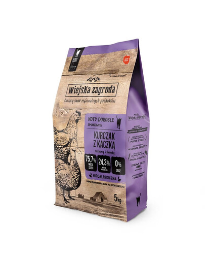 WIEJSKA ZAGRODA Kurczak z kaczką dla kota 5kg