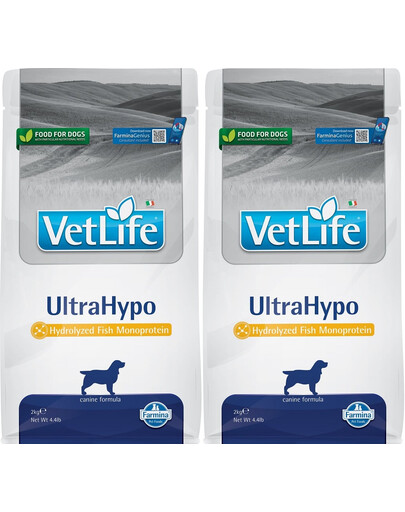 FARMINA Vet Life UltraHypo Hundefutter für Hunde mit Allergien 2 x 2 kg