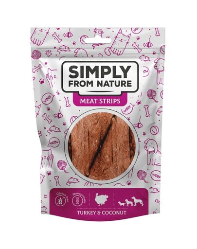 SIMPLY FROM NATURE Meat Strips Fleischstreifen mit Truthahn und Kokosnuss für Hunde 80 g