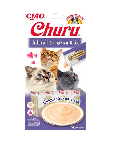 INABA Churu Cat Püree Huhn & Garnelen 4 x 14g