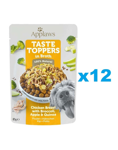 APPLAWS Taste Toppers Hähnchenbrust, Brokkoli und Quinoa in Brühe 12 x 85 g