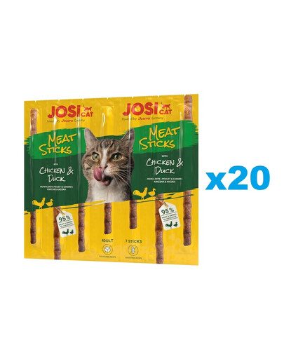JOSERA JosiCat Meat Sticks mit Huhn und Ente für Katzen 20x35g