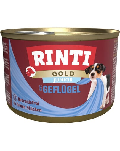 RINTI Gold Junior Poultry Mini Geflügel für Welpen kleiner Rassen 185 g