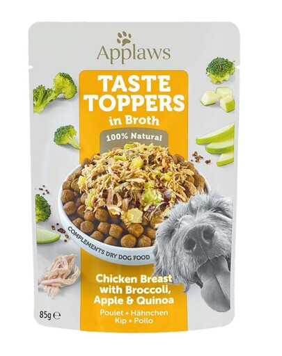 APPLAWS Taste Toppers Hähnchenbrust, Brokkoli und Quinoa in Brühe 85 g