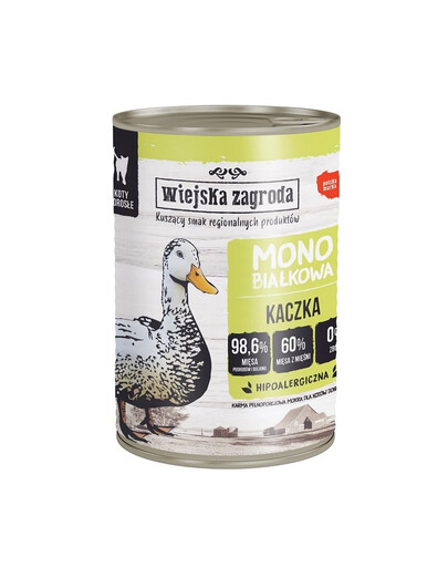 WIEJSKA ZAGRODA Ente Monoprotein Nassfutter für Katzen 400g