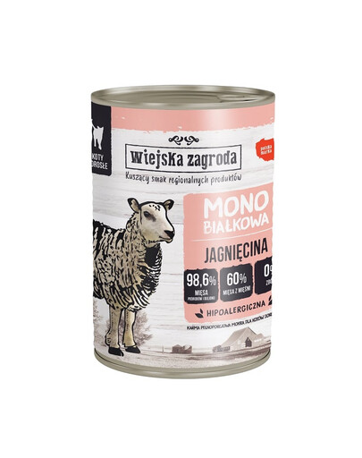 WIEJSKA ZAGRODA Lamm-Monoprotein-Nassfutter für Katzen 400g