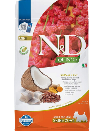 FARMINA N&D Quinoa Skin & Coat Diätfutter für Hunde 800 g