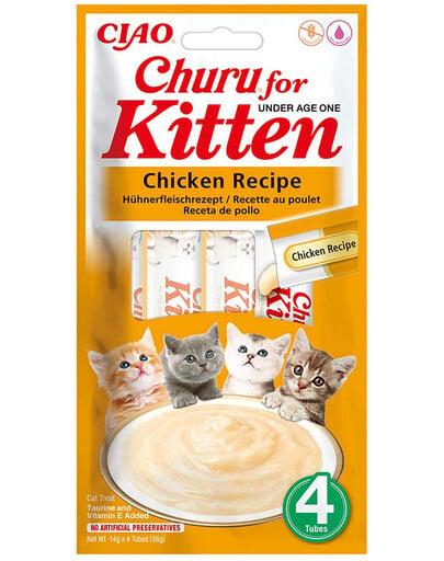 INABA Churu Kitten Chicken 4x14 g Hühnerleckerli für Kätzchen