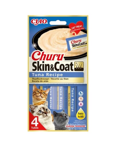 INABA Churu Skin&Coat 4x14g mit Thunfisch für Katzen