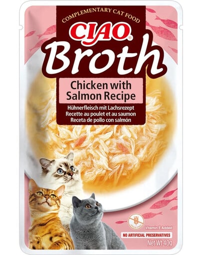 INABA CIAO Broth Hühner- und Lachsbouillon für Katzen 40g