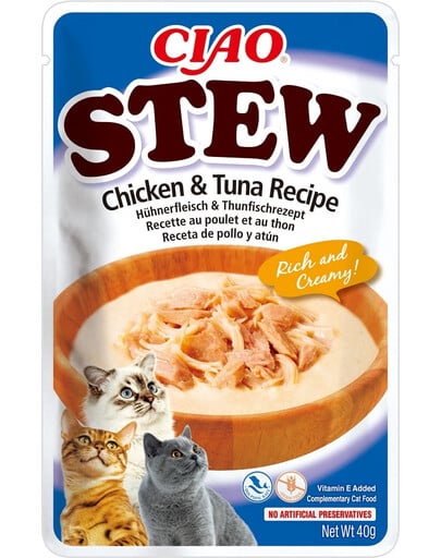 INABA CIAO Stew Hühner- und Thunfischgericht für Katzen 40 g