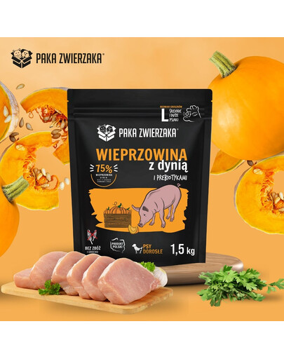 PAKA ZWIERZAKA Seventh Heaven Trockenfutter Schweinefleisch mit Kürbis L 1,5 kg