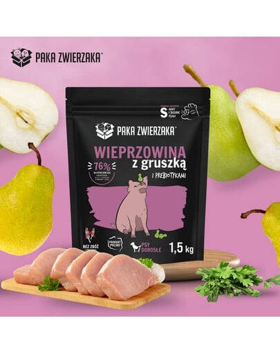 PAKA ZWIERZAKA Seventh Heaven Trockenfutter Schweinefleisch und Birne S 1,5 kg