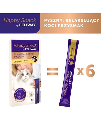 FELIWAY Happy Snack 6x15 g cremiger Snack für Katzen - relaxing