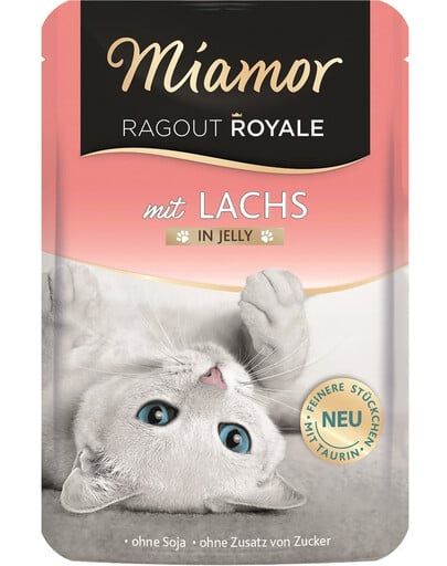 MIAMOR Ragout Royale in Jelly Salmon Lachsgelee-Beutel für Katzen 100 g