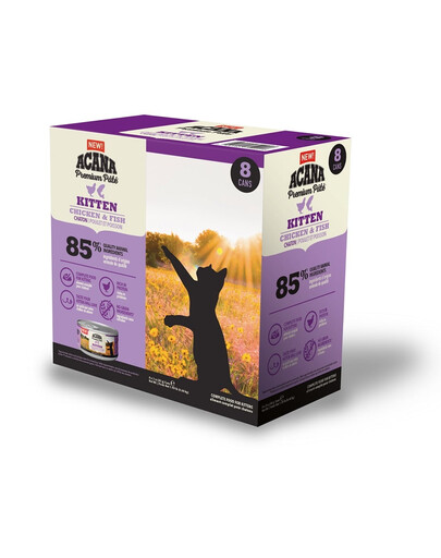 ACANA Premium Pate Kitten Chicken & Fish Hühner- und Fischpastete für Kätzchen 8 x 85 g