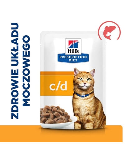 HILL'S Prescription Diet Feline C/D Multicare Urinary care mit Lachs 12x85g in Tütchen