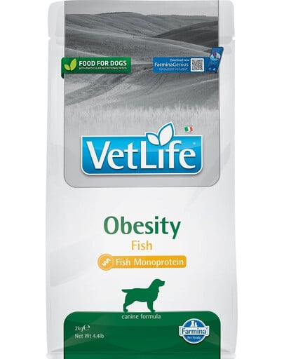 FARMINA VetLife Obesity Fish Futter für ausgewachsene Hunde 2 kg