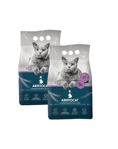 ARISTOCAT Bentonite Plus Bentonit Katzenstreu Lavendel 2 x 5 l