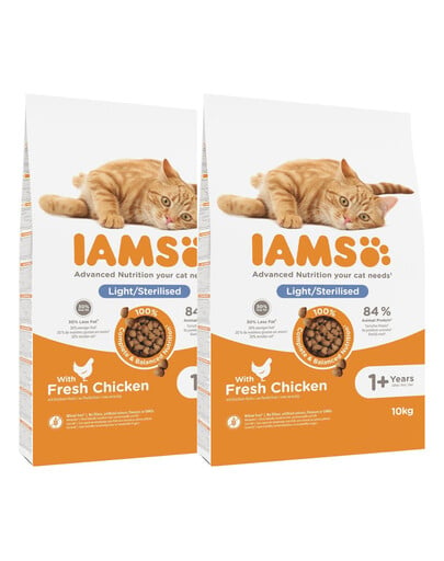 IAMS for Vitality mit reduziertem Fettgehalt für ausgewachsene Katzen nach der Sterilisation 20 kg (2 x 10 kg)