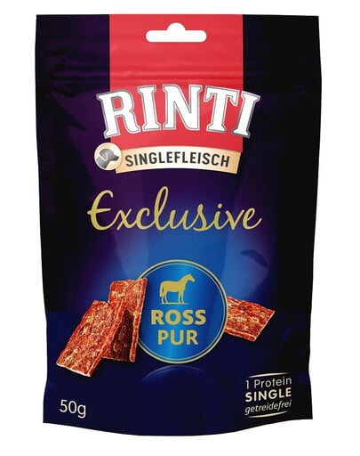 RINTI Singlefleisch Exclusive Snack Horse Leckerli aus Pferdefleisch für Hunde 50 g