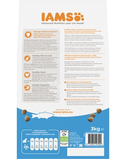 IAMS for Vitality mit Meeresfischen für ausgewachsene Katzen 3 kg