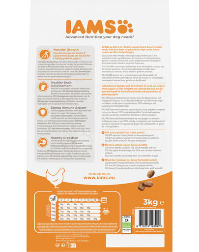 IAMS ProActive Health Puppy & Junior Small & Medium Breed Chicken 3 kg