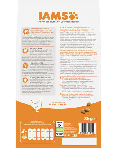 IAMS for Vitality Senior für ältere Hunde kleiner und mittelgroßer Rassen mit frischem Huhn 3 kg