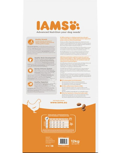 IAMS for Vitality für Welpen kleiner und mittelgroßer Rassen mit frischem Huhn 12 kg