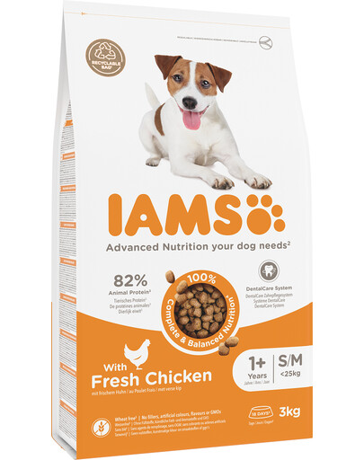 IAMS for Vitality für Hunde kleiner und mittelgroßer Rassen mit frischem Huhn 3 kg