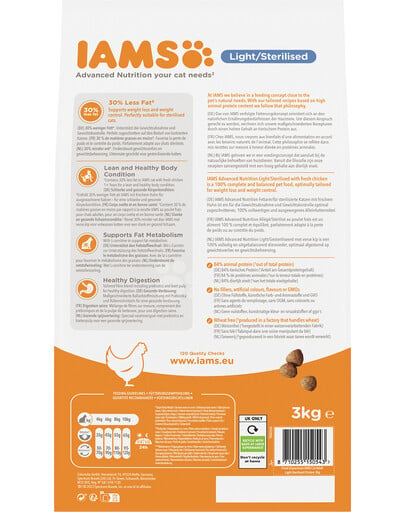 IAMS For Vitality Adult sterilised Chicken 3 kg