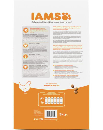 IAMS for Vitality Senior für ältere Hunde kleiner und mittelgroßer Rassen mit frischem Huhn 5 kg