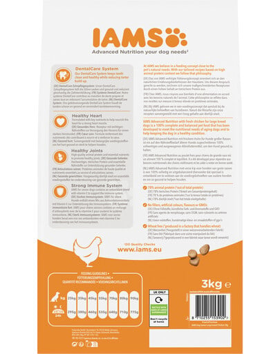 IAMS for Vitality Senior für ältere Hunde großer Rassen mit frischem Huhn 3 kg