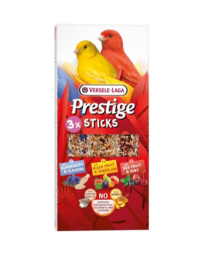 VERSELE-LAGA Prestige Sticks 3 verschiedene Fläschchen für Kanarienvögel 90g